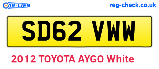 SD62VWW are the vehicle registration plates.