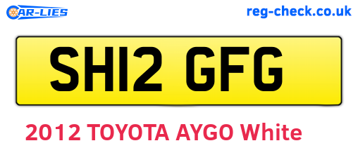SH12GFG are the vehicle registration plates.