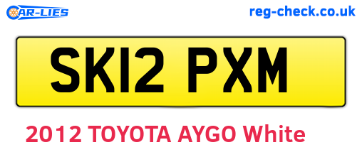 SK12PXM are the vehicle registration plates.