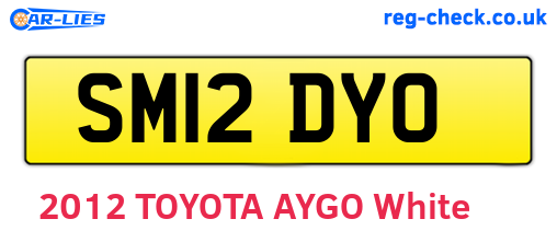 SM12DYO are the vehicle registration plates.
