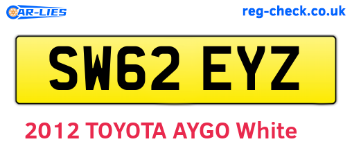 SW62EYZ are the vehicle registration plates.