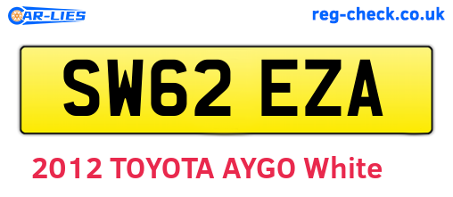 SW62EZA are the vehicle registration plates.