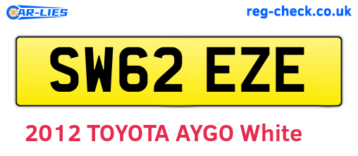 SW62EZE are the vehicle registration plates.