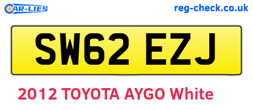 SW62EZJ are the vehicle registration plates.