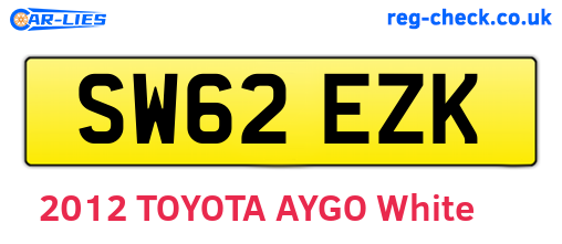 SW62EZK are the vehicle registration plates.