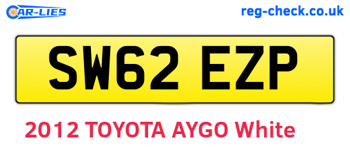 SW62EZP are the vehicle registration plates.