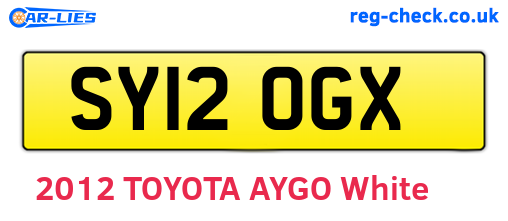 SY12OGX are the vehicle registration plates.