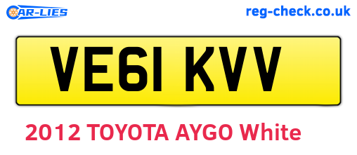 VE61KVV are the vehicle registration plates.