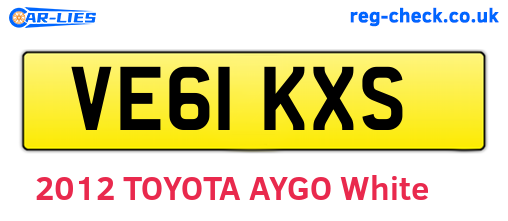 VE61KXS are the vehicle registration plates.