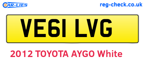 VE61LVG are the vehicle registration plates.