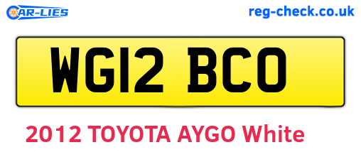 WG12BCO are the vehicle registration plates.