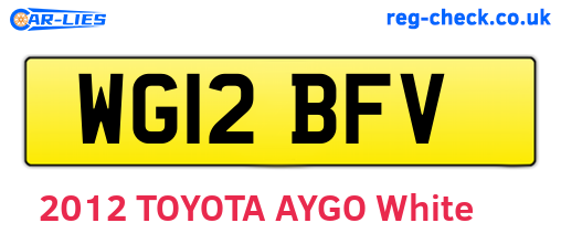 WG12BFV are the vehicle registration plates.
