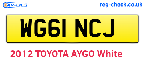 WG61NCJ are the vehicle registration plates.