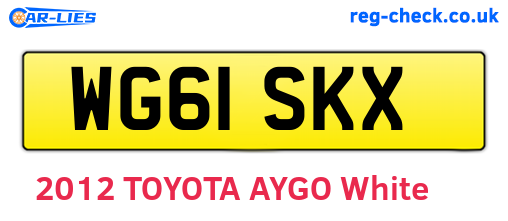WG61SKX are the vehicle registration plates.