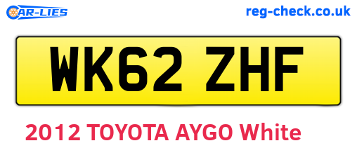 WK62ZHF are the vehicle registration plates.