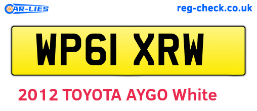 WP61XRW are the vehicle registration plates.