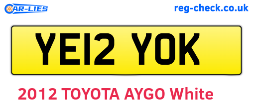YE12YOK are the vehicle registration plates.