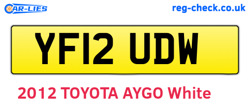 YF12UDW are the vehicle registration plates.
