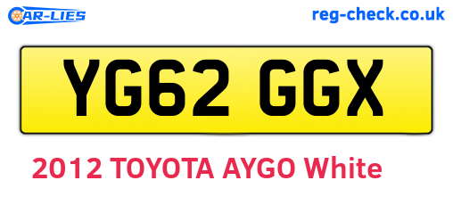 YG62GGX are the vehicle registration plates.