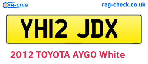 YH12JDX are the vehicle registration plates.
