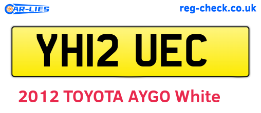 YH12UEC are the vehicle registration plates.