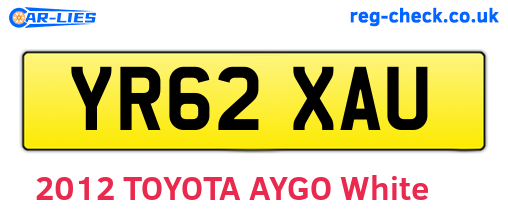 YR62XAU are the vehicle registration plates.