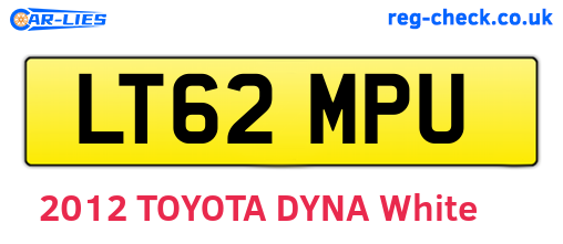 LT62MPU are the vehicle registration plates.