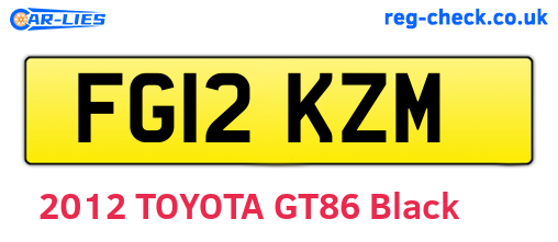 FG12KZM are the vehicle registration plates.