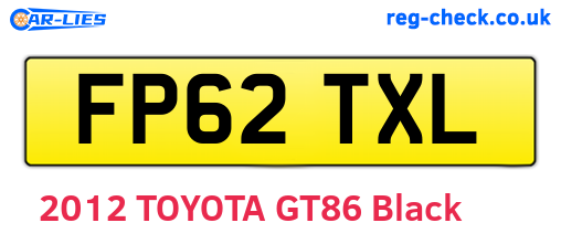 FP62TXL are the vehicle registration plates.