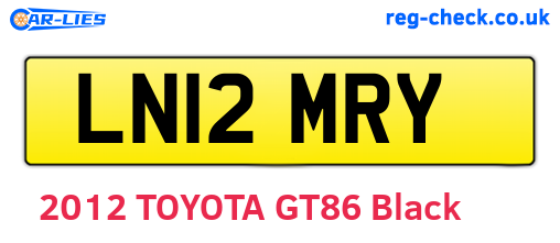 LN12MRY are the vehicle registration plates.
