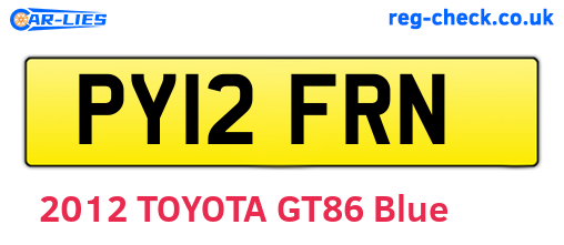 PY12FRN are the vehicle registration plates.
