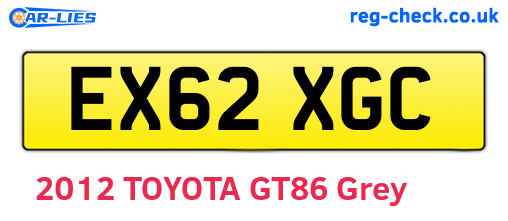 EX62XGC are the vehicle registration plates.
