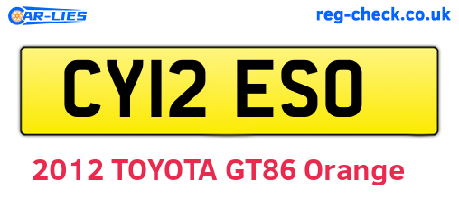 CY12ESO are the vehicle registration plates.