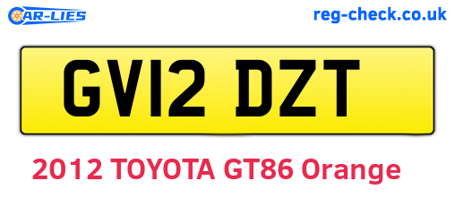 GV12DZT are the vehicle registration plates.