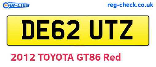 DE62UTZ are the vehicle registration plates.