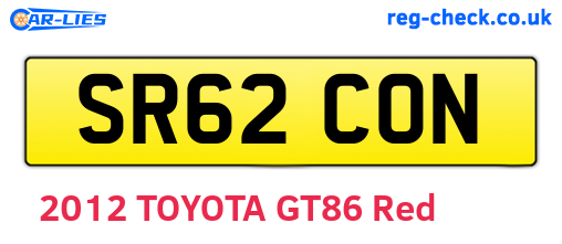 SR62CON are the vehicle registration plates.