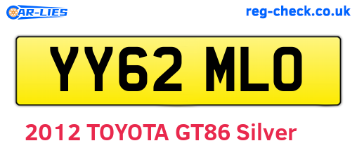 YY62MLO are the vehicle registration plates.