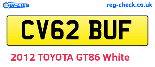 CV62BUF are the vehicle registration plates.