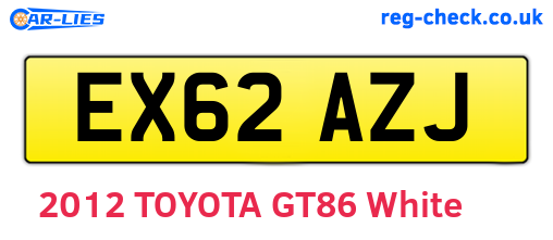 EX62AZJ are the vehicle registration plates.