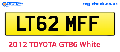 LT62MFF are the vehicle registration plates.