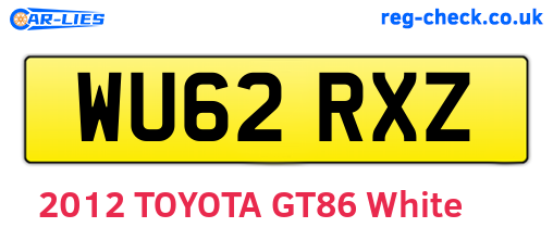 WU62RXZ are the vehicle registration plates.
