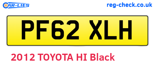 PF62XLH are the vehicle registration plates.