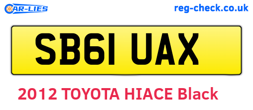SB61UAX are the vehicle registration plates.