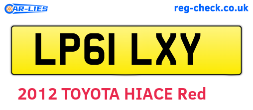 LP61LXY are the vehicle registration plates.