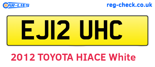 EJ12UHC are the vehicle registration plates.