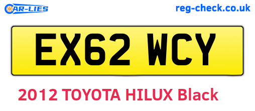 EX62WCY are the vehicle registration plates.