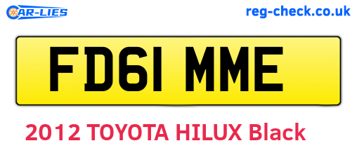 FD61MME are the vehicle registration plates.
