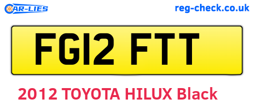 FG12FTT are the vehicle registration plates.