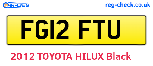 FG12FTU are the vehicle registration plates.
