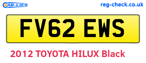 FV62EWS are the vehicle registration plates.